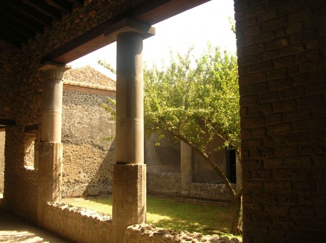 Image de cours intérieur d'une maison de Pompei
