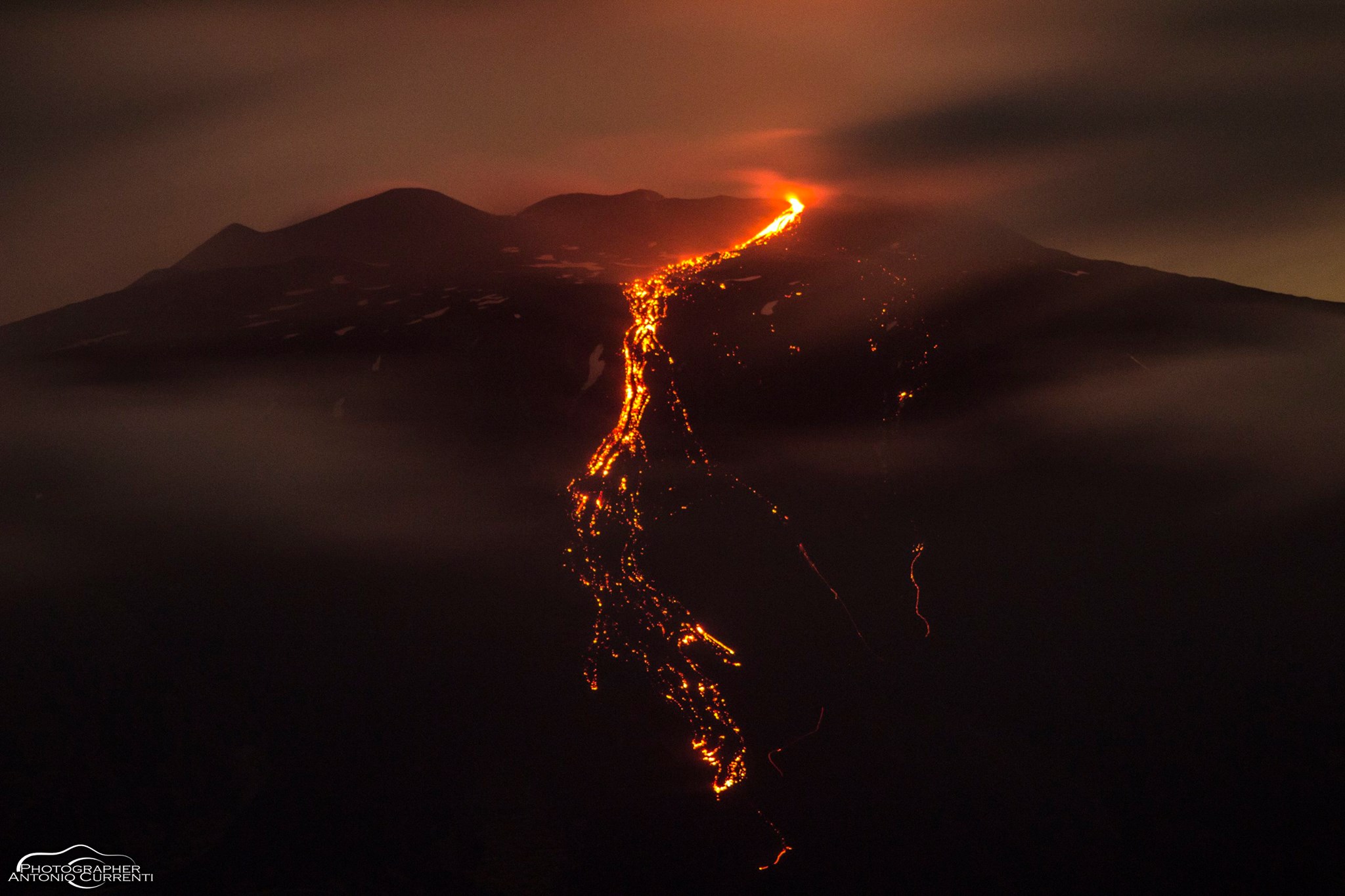 Eruption 2016 du volcan Etna en Sicile
