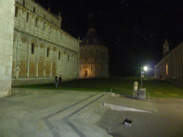 La pittoresque place de Pise la nuit