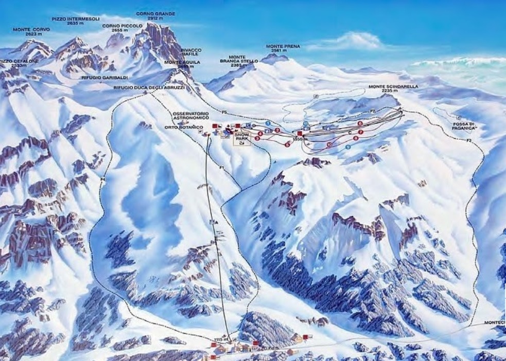 Ski proche de l'Adriatique aux Abruzzes