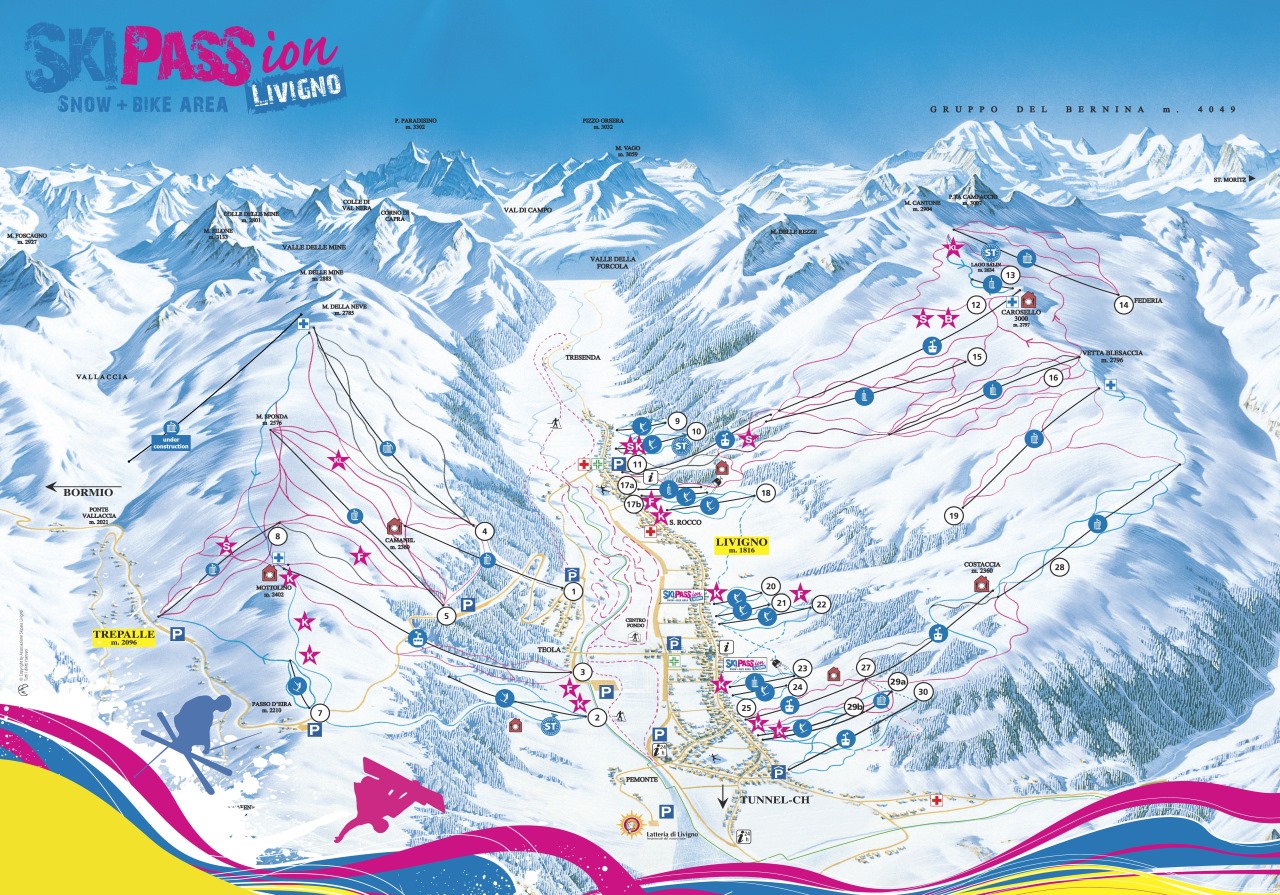 Plan des pistes de Livigno